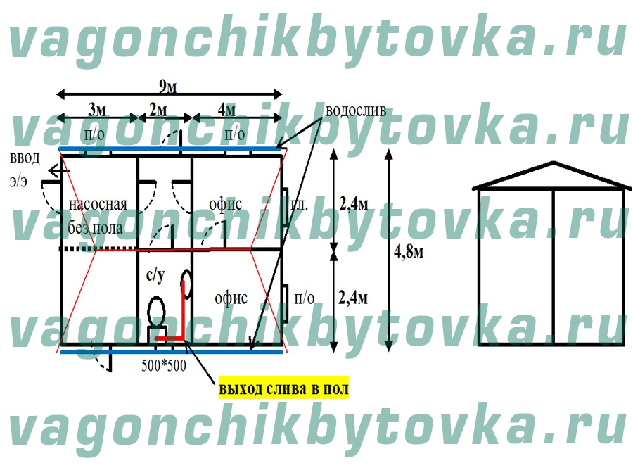 Блок-модуль из 2-х шт БК для офисного здания